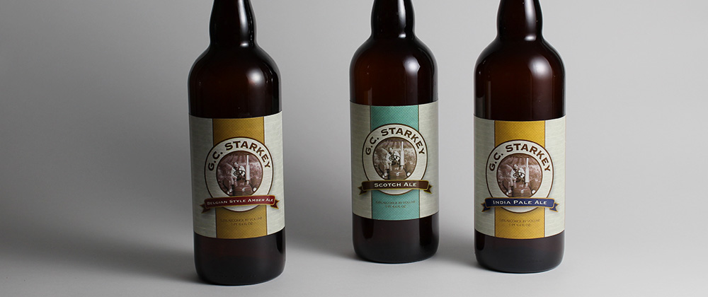 c g starkey beer labels