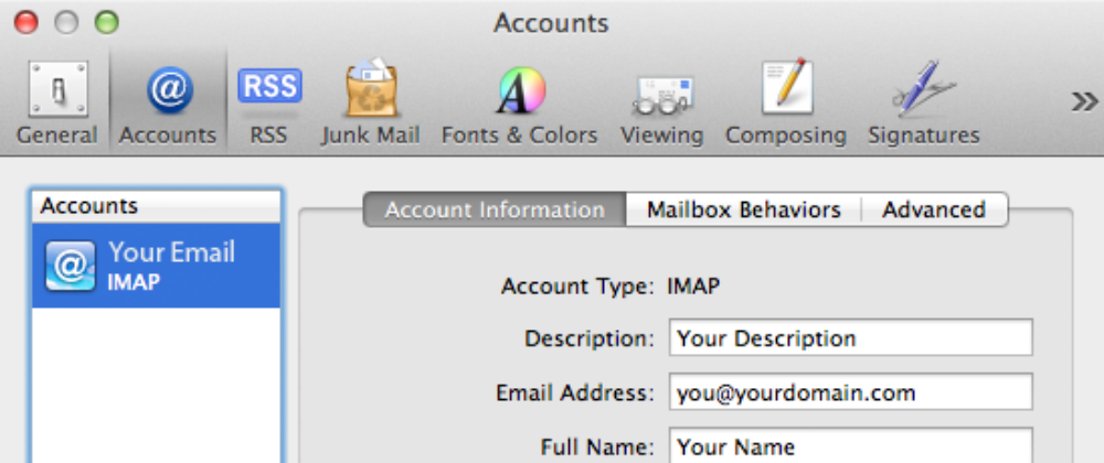 email settings tutorial screenshot