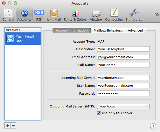 Email Settings Tutorial Screenshot