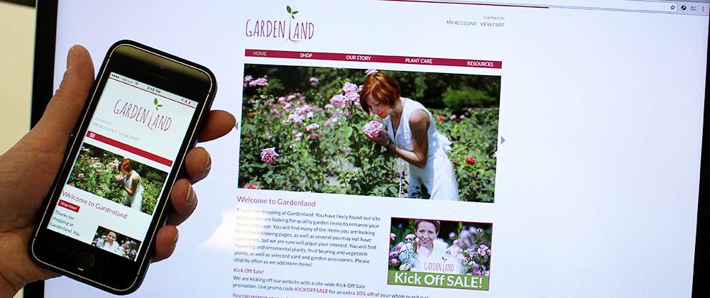 gardenland website homepage
